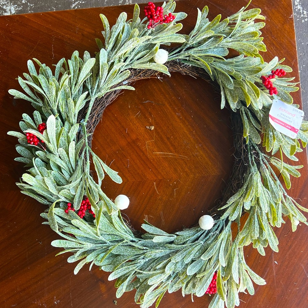 CHRISTMAS WREATH Holiday Pine Cherry Blossom Wreath